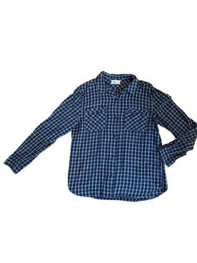 Denim & Supply Ralph Lauren Shirt Men Lg Blue Plaid Button Down Long Sleeve